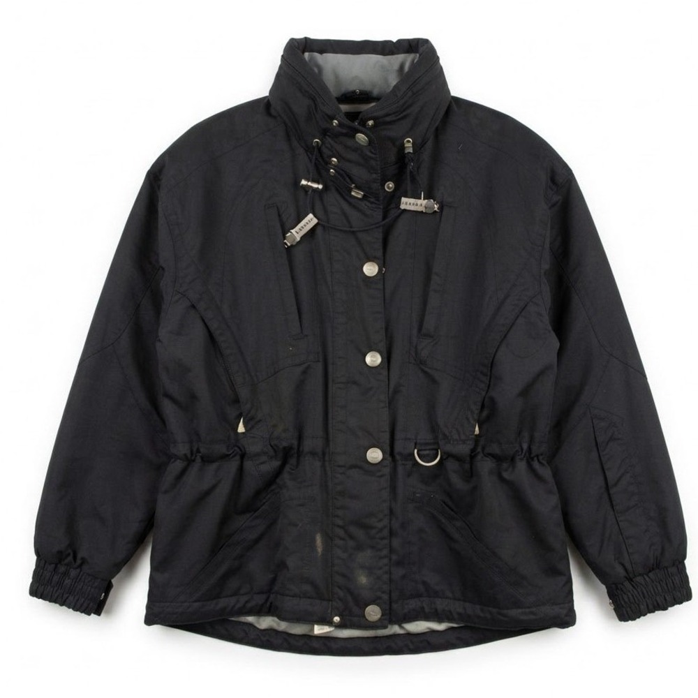 Marker Vintage Black Insulated Ski Jacket Womens Size 8 Utility Winter Coat
